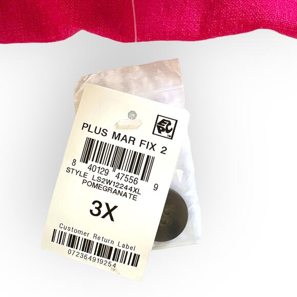 And Now This Women's New Cropped Button Front Top Size 3X Pomegranate Pink - Picture 5 of 11